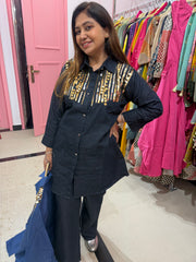 Denim shirt set