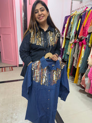 Denim shirt set