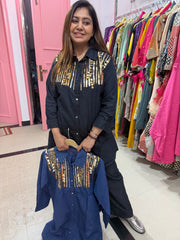 Denim shirt set