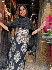 Cotton mirror work suit