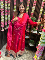 Product Title: Utsav Collection — Raw Silk Anarkali with Dabka & Tassel Detailing