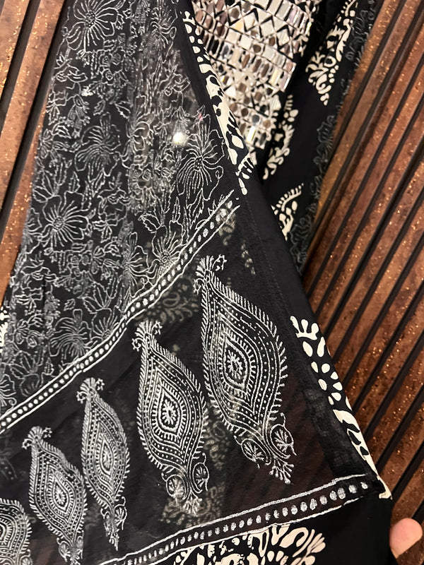 Cotton mirror work suit