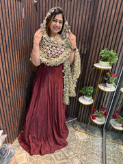 The Opara Silk Regal Gown: The Bespoke Mirror-Work Ensemble