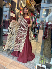 The Opara Silk Regal Gown: The Bespoke Mirror-Work Ensemble
