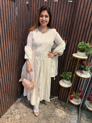 Pure Chanderi Lucknowi Anarkali Set – Festive Elegance