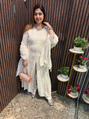 Pure Chanderi Lucknowi Anarkali Set – Festive Elegance
