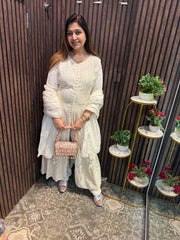 Pure Chanderi Lucknowi Anarkali Set – Festive Elegance