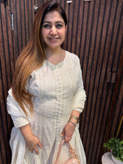 Pure Chanderi Lucknowi Anarkali Set – Festive Elegance