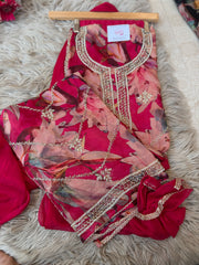 Vibrant Elegance in Georgette Organza – A Perfect Celebration Wear
