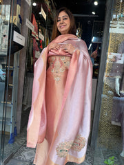 Premium Banarasi fabric resembling Kanji Varam weave