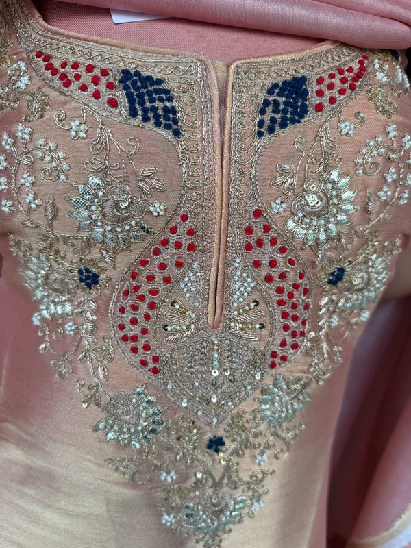 Premium Banarasi fabric resembling Kanji Varam weave