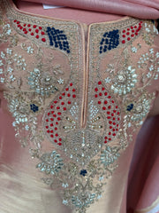 Premium Banarasi fabric resembling Kanji Varam weave