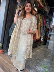 ✨ Golden Shimmer Pure Crepe Suit