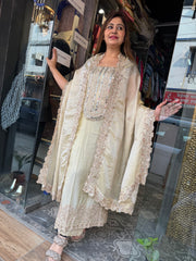 ✨ Golden Shimmer Pure Crepe Suit