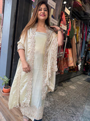 ✨ Golden Shimmer Pure Crepe Suit