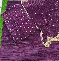 Premium Velvet Unstitched Suit Set with Embroidered Shirt & Scalloped Dupatta | Winter Festive Collection