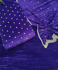 Premium Velvet Unstitched Suit Set with Embroidered Shirt & Scalloped Dupatta | Winter Festive Collection