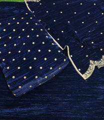 Premium Velvet Unstitched Suit Set with Embroidered Shirt & Scalloped Dupatta | Winter Festive Collection